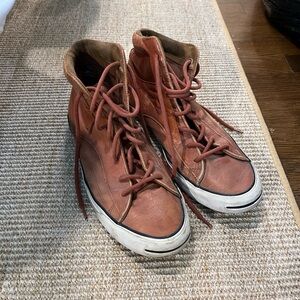 Jack Purcell Brown High-Top Sneakers Canvas Lace-Up
